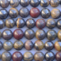 Iron tiger eye 8 mm round mixed red and yellow bead - BeauMonde Bijoux