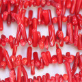 Bambou de mer bâtonnet 2.6x7.8/7x33 mm environ teinté rouge Pacifique - BeauMonde Bijoux