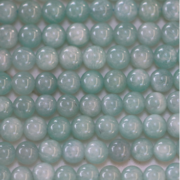 Amazonite 6/6.5mm perle ronde ton clair Chine - BeauMonde Bijoux