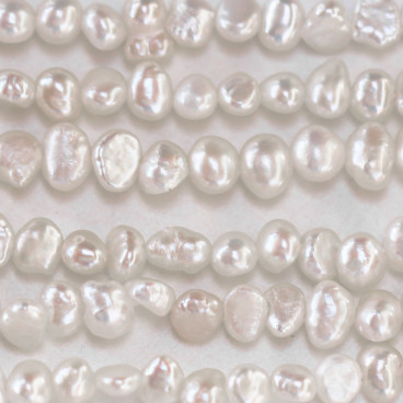BeauMonde Bijoux - Perle de culture d'eau douce 3.5x4 mm environ nuggets blanc qualité A Chine