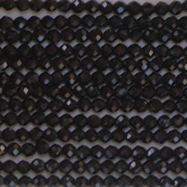 Tourmaline noire 3 mm environ perle ronde facettée A Brésil