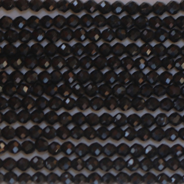 Tourmaline black 3 mm round faceted bead - BeauMonde Bijoux
