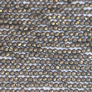 BeauMonde Bijoux - Pyrite 2 mm perle ronde facettée ton soutenu A Mexique