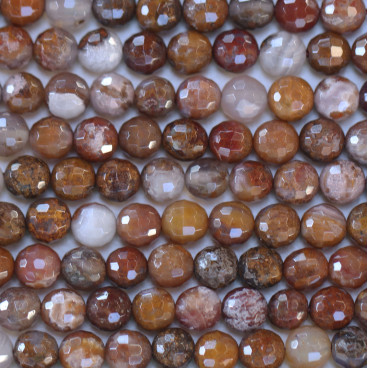 BeauMonde Bijoux - Agate 6 mm mousse mexico aqua nueva ronde facettée A+ Afrique