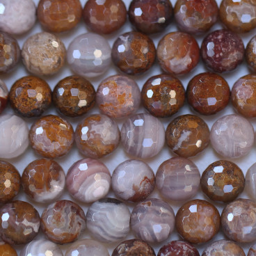 BeauMonde Bijoux - Agate 8 mm mousse mexico aqua nueva ronde facettée A+ Afrique