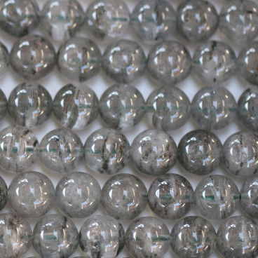 Grey crystal 8 mm round bead inclusions - BeauMonde Bijoux