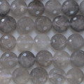 Quartz cloudy 10 mm perle ronde facettée A Brésil