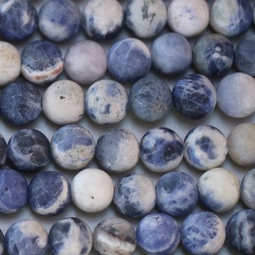Sodalite 8 mm matte mixed round pearl - BeauMonde Bijoux