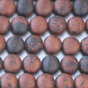 Obsidian 10 mm matt round bead Mahogany China - BeauMonde Bijoux