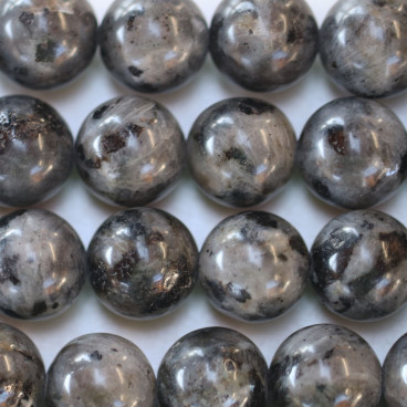 Labradorite 12 mm black round bead (larvikite) - BeauMonde Bijoux