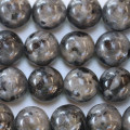 Labradorite noire 12 mm environ perle ronde (larvikite) A+ Afrique
