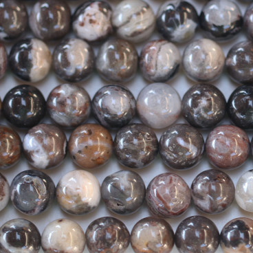 BeauMonde Bijoux - Jaspe 8 mm environ perle ronde zebra rouge/marron A Australie