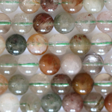 Lodolite 8 mm round bead A Brazil - BeauMonde Bijoux