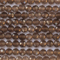 Quartz fumé perle ronde facetée 3 mm A Brésil