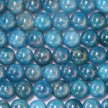 BeauMonde Bijoux - Apatite 8/8.2 mm environ perle ronde mixte médium A+ Afrique