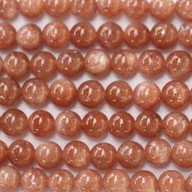Sun stone 6 mm perle ronde AA (pierre du soleil) Inde