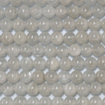 Moonstone 6 mm round bead cloudy white - BeauMonde Bijoux