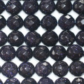 Blue gold stone 10 mm perle ronde facettée