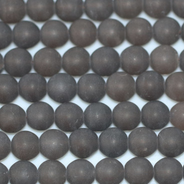 Matte smoky quartz 8 mm round bead - BeauMonde Bijoux