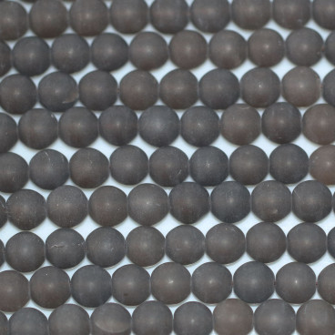 Smoky quartz 6 mm round bead matte - BeauMonde Bijoux