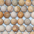BeauMonde Bijoux - Jaspe fossile 10 mm environ perle ronde mat Indonésie