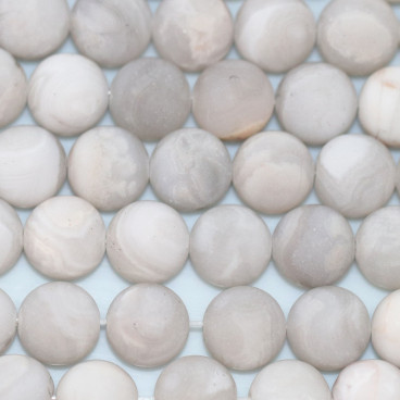 BeauMonde Bijoux - Agate 10 mm perle ronde blanc gris mat