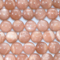 Pierre du soleil 9.5/10 mm environ perle ronde ton uni A+ Inde