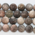 Sun stone grey 12 mm matte round bead
