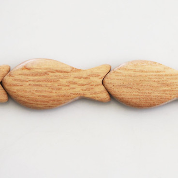 Bois rose 14x26 mm environ poisson Madagascar - BeauMonde Bijoux