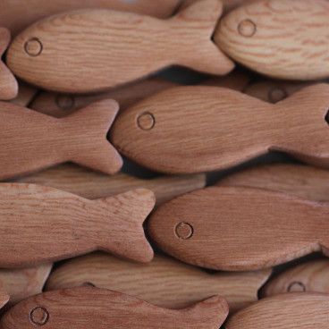 Bois rose 16x44 mm environ poisson Madagascar - BeauMonde Bijoux