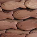 Bois rose 16x44 mm environ poisson Madagascar - BeauMonde Bijoux