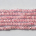Quartz bead pink round faceted 3 mm