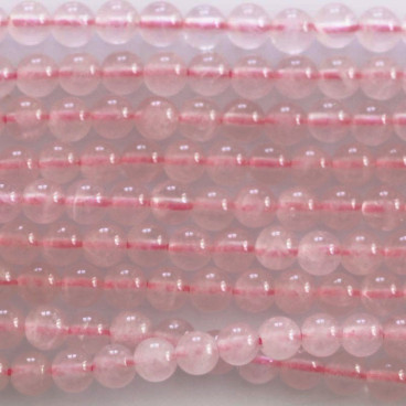 BeauMonde Bijoux - Quartz rose 3 mm environ perle ronde A Brésil