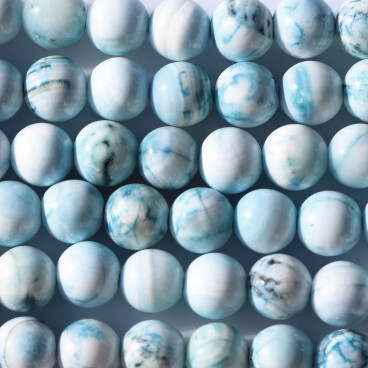BeauMonde Bijoux - Hémimorphite 8 mm perle ronde (teinté) A Mexique