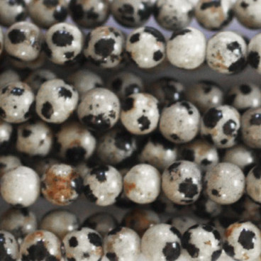 BeauMonde Bijoux - Jaspe dalmatien 4/4.7 mm environ perle ronde A Afrique