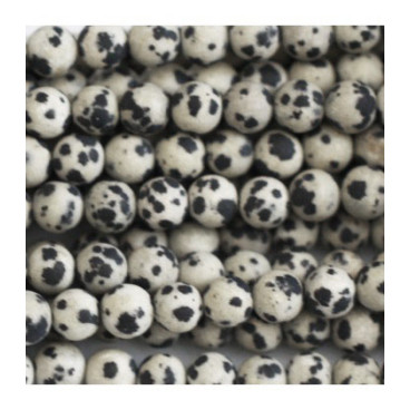BeauMonde Bijoux - Jaspe dalmatien 6/6.5 mm environ perle ronde mat A Afrique