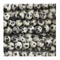 BeauMonde Bijoux - Jaspe dalmatien 6/6.5 mm environ perle ronde mat A Afrique