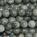 Jasper 6 mm round grey green bead