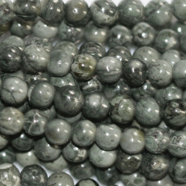 Jasper 4 mm round bead grey supported - BeauMonde Bijoux