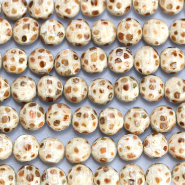 BeauMonde Bijoux - Nacre 10 mm environ mosaïque perle ronde blanc beige A+ Indonésie