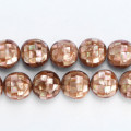 Nacre 15 mm environ mosaïque perle ronde beige A+ Indonésie