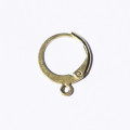 Dormeuse ronde 12 mm environ, avec anneau, acier inoxydable doré - BeauMonde Bijoux
