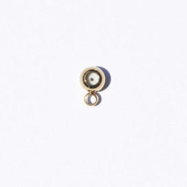 Bélière 4.5 mm environ, trou 0.8 mm environ, avec anneau, acier inoxydable doré