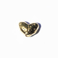 Coeur martelé 9x6 mm environ, trou passant de 1.6 mm, acier inoxydable doré - BeauMonde Bijoux