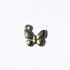 Papillon 6.5x8.5 mm environ, avec anneau sur côté, acier inoxydable doré