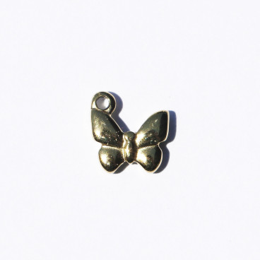 Papillon 6.5x8.5 mm environ, avec anneau sur côté, acier inoxydable doré - BeauMonde Bijoux