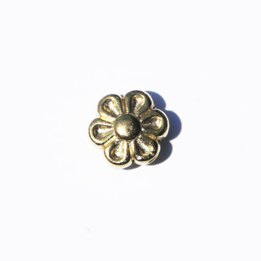 Fleur 8 mm environ trou passant de 1.3 mm environ, acier inoxydable doré - BeauMonde Bijoux