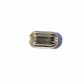 Tonneau strié 5.5x9 mm environ, trou de 1.5 mm environ, acier inoxydable doré