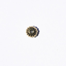 Rondelle striée 6 mm environ, trou de 1.4 mm environ, acier inoxydable doré