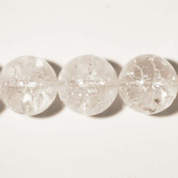 BeauMonde Bijoux - Cristal de roche 14 mm craquelé perle ronde A+ Brésil
